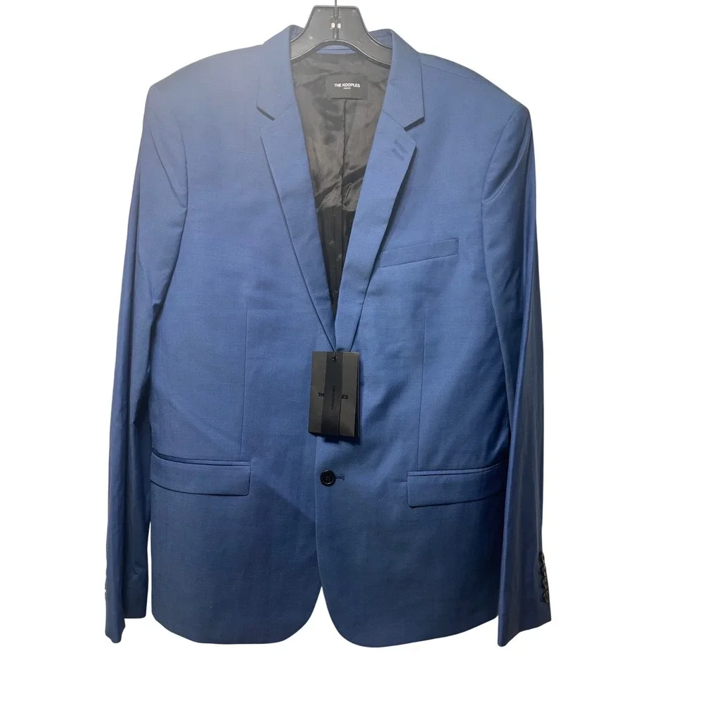 The Kooples NEW Suit Jacket‎ Guabo Weft Blue Size FR 52/US 42 MSRP $580